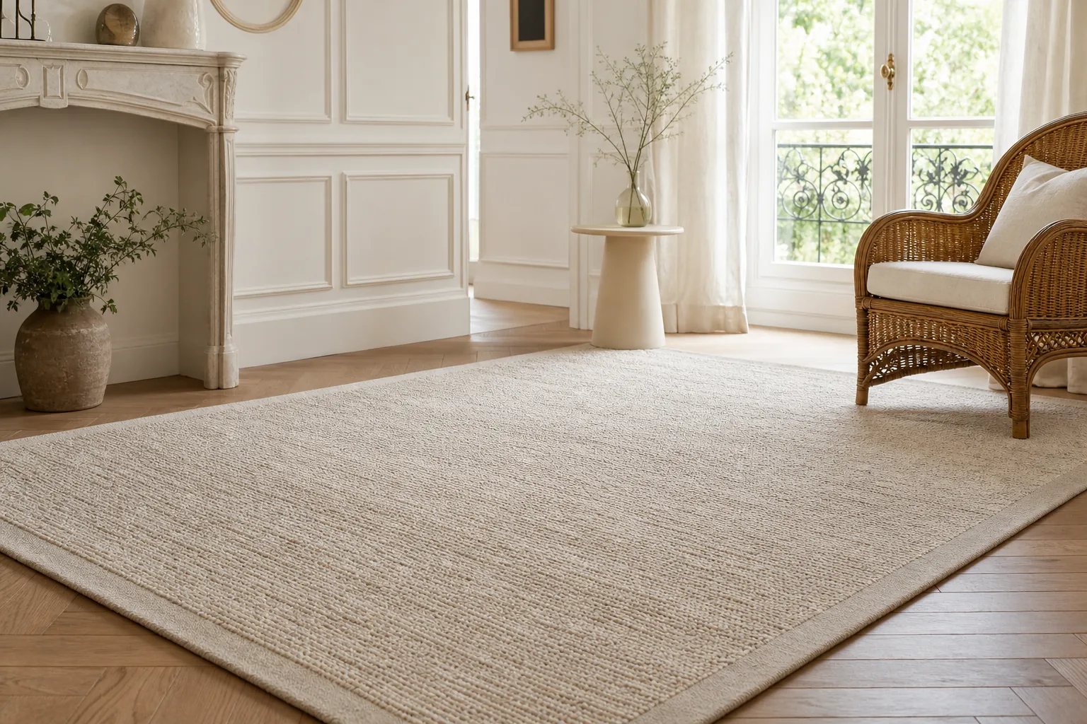 Tapis turquoise beige duo