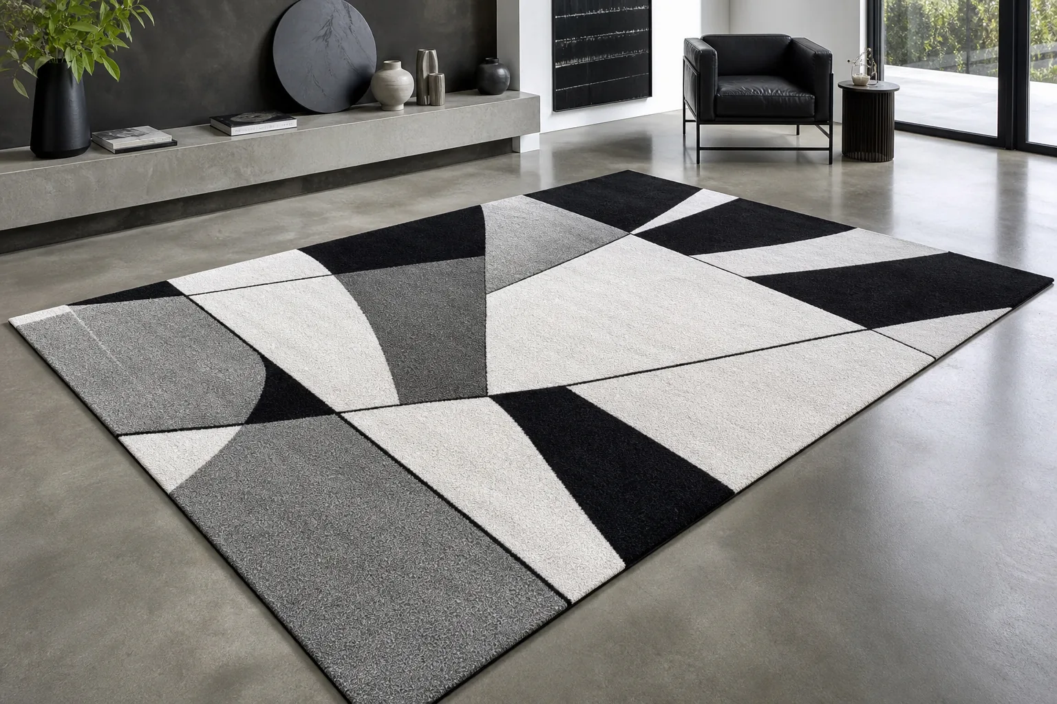 Tapis turquoise géométrique