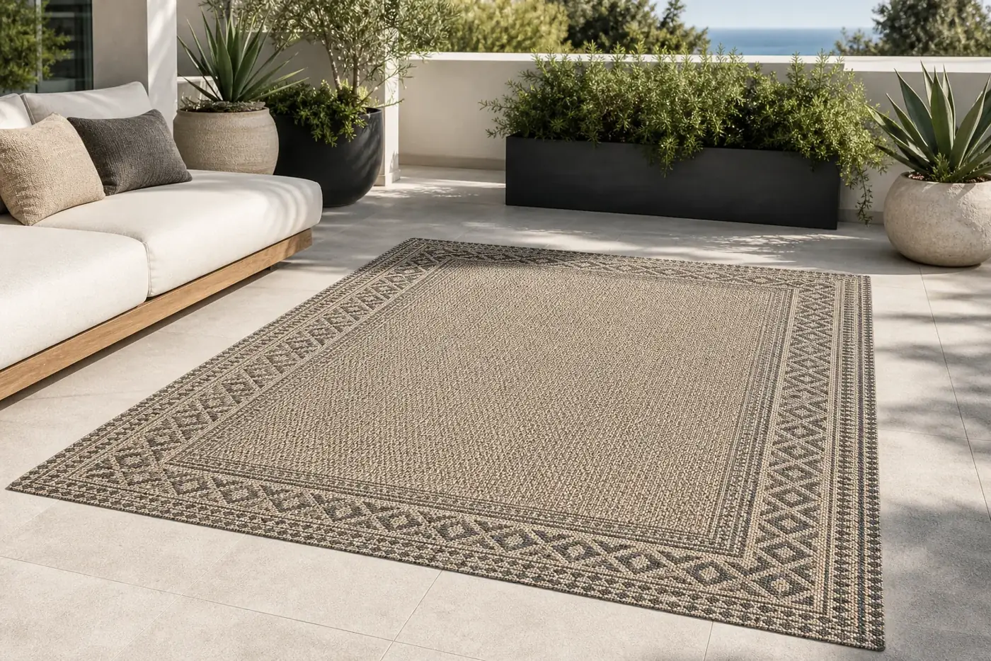 Tapis turquoise extérieur